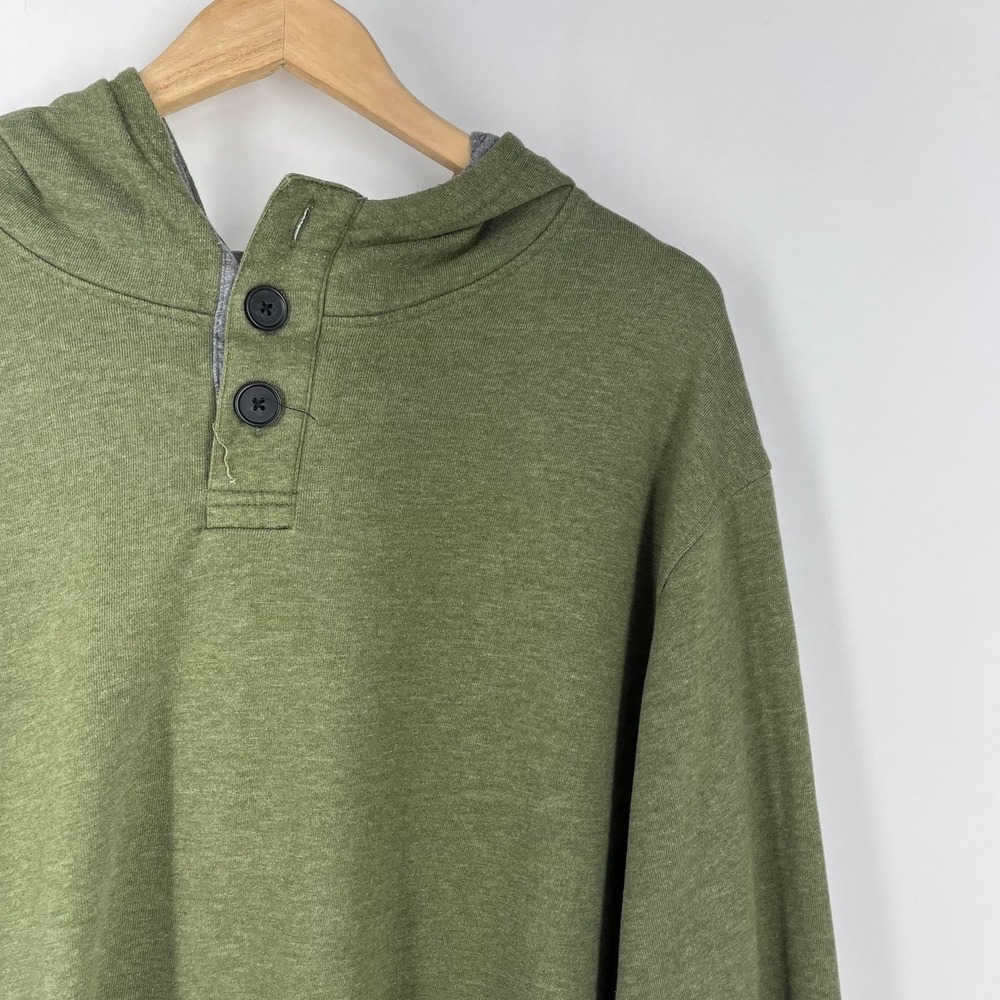True Nation Men's Henley Hoodie Button Neck Heathered Hooded Sweatshirt Size XXL - Picture 5 of 14